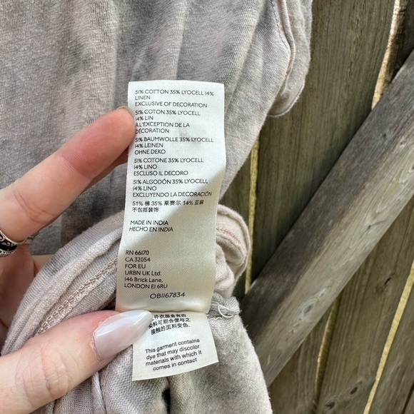 Free People We The Free Riptide Tie Dye Neutral Brown Exposed Seam Tee - Picture 8 of 9